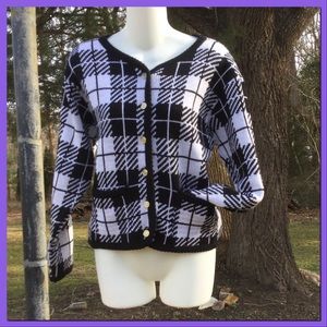Vtg B&W Cardi, sz S